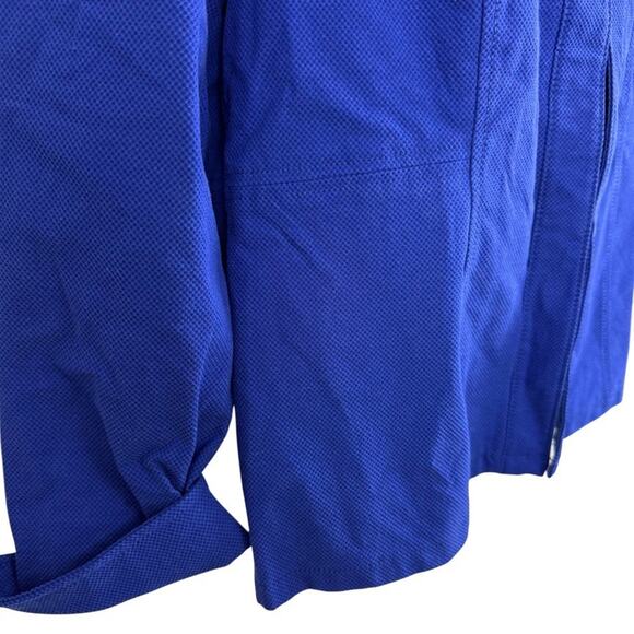 Chicos Alicia Textured Jacket Blazer Stretch Cotton Blend Blue Womens sz 2 / L - Picture 2 of 16